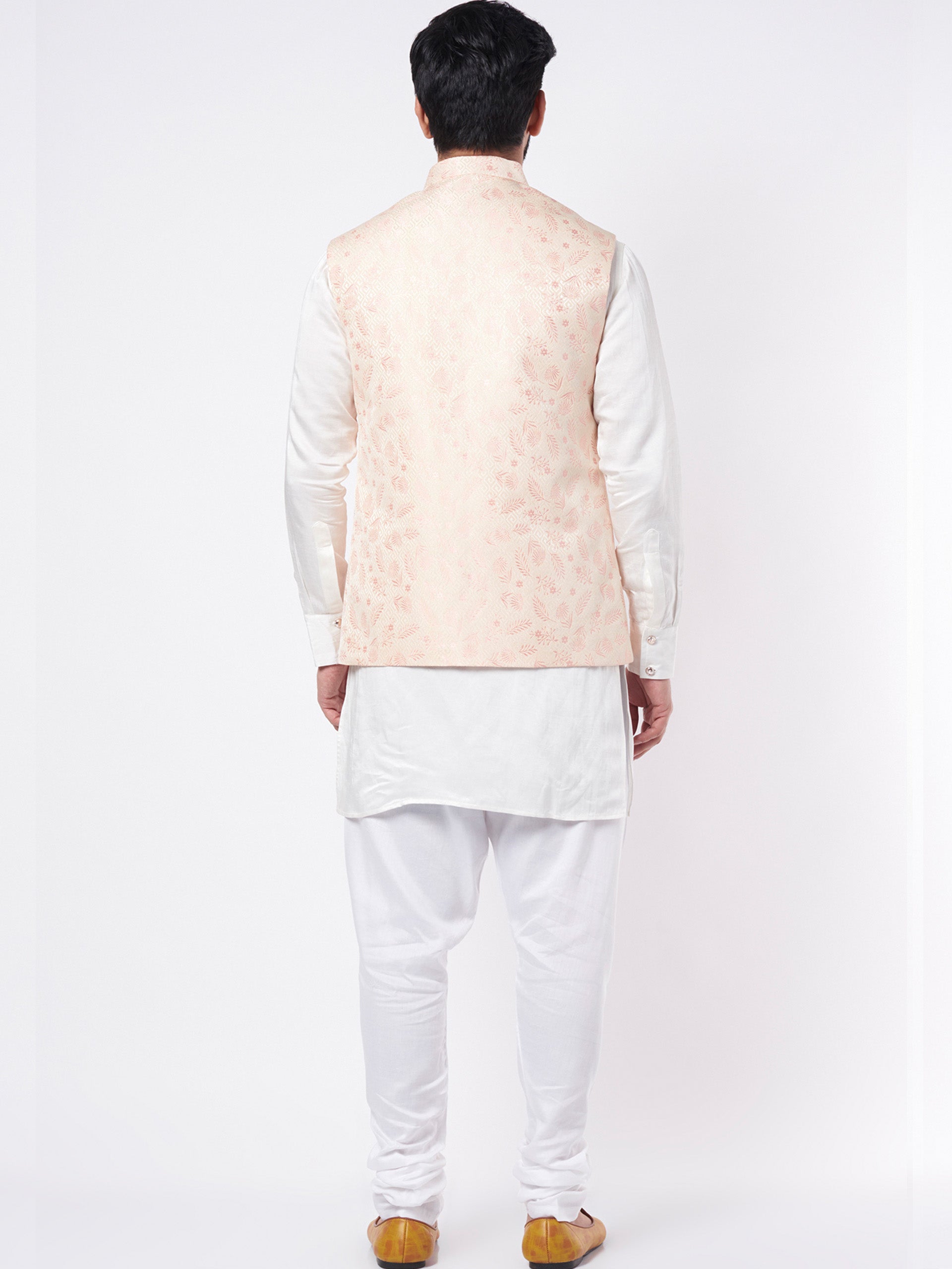Blush Pink Silk Bundi Jacket Set image 2