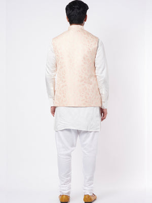 Blush Pink Silk Bundi Jacket Set image 2