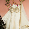 Ivory Mirror Brilliance Blouse with Ivory Stonework Lehenga Set image 0