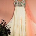Tropical Bloom on Ivory Sands Sharara Set image 0