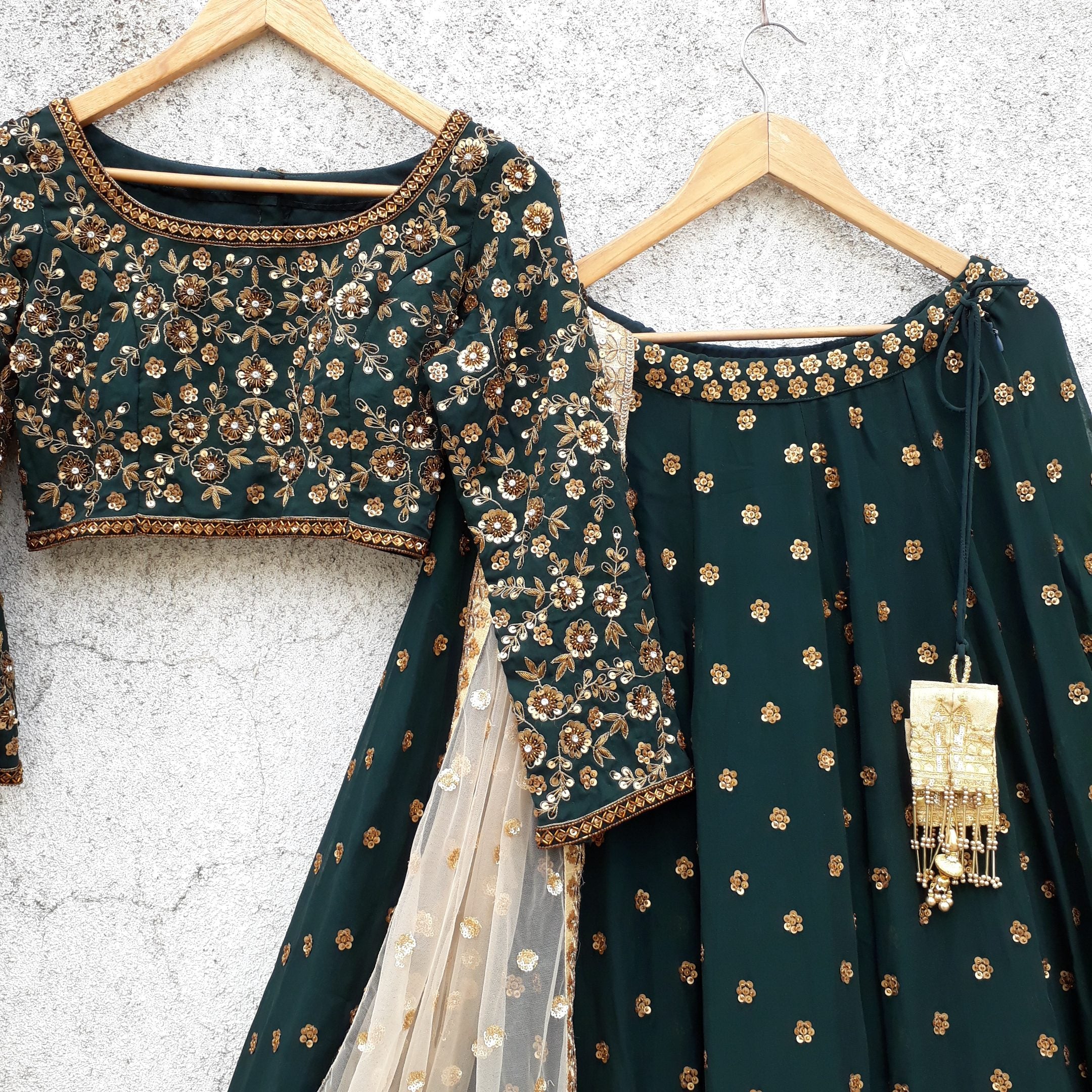 Deep Green Lehenga image 2