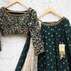 Deep Green Lehenga image 2