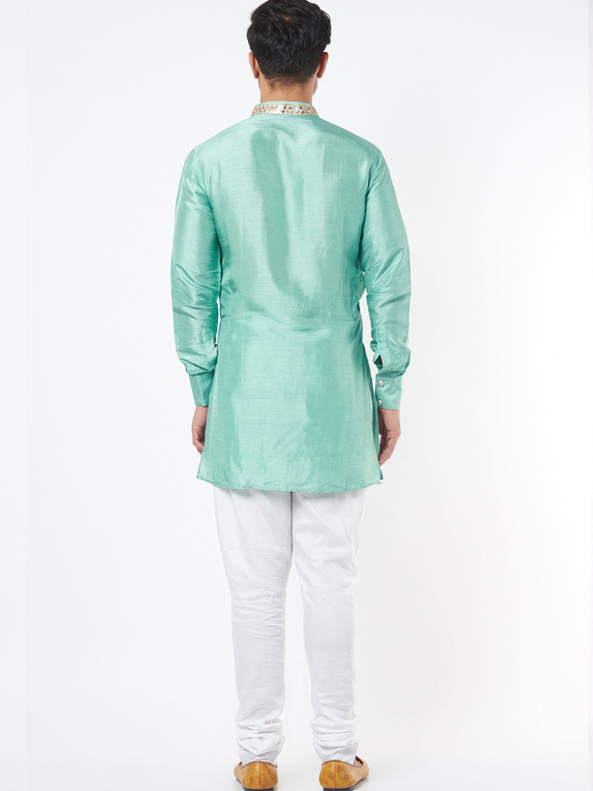 Sea Green Silk Kurta Set image 2