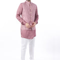 Pink Silk Bundi Jacket Set image 0