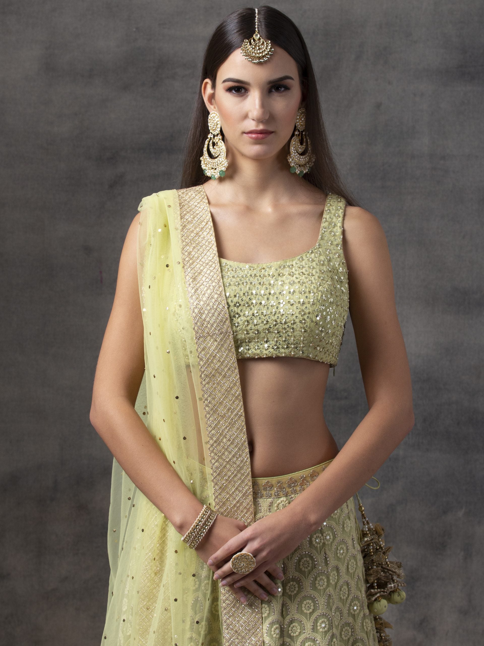 Mint Green Luckhnowi Lehenga image 2