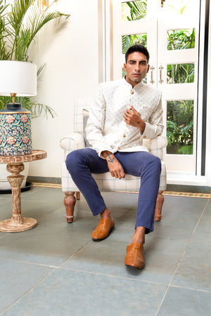White Embroidered Jodhpuri Jacket image 2