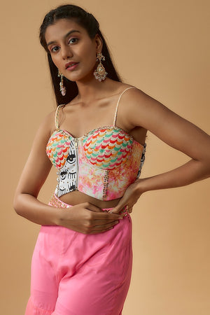 Multi Colored Net Gharara Set image 4
