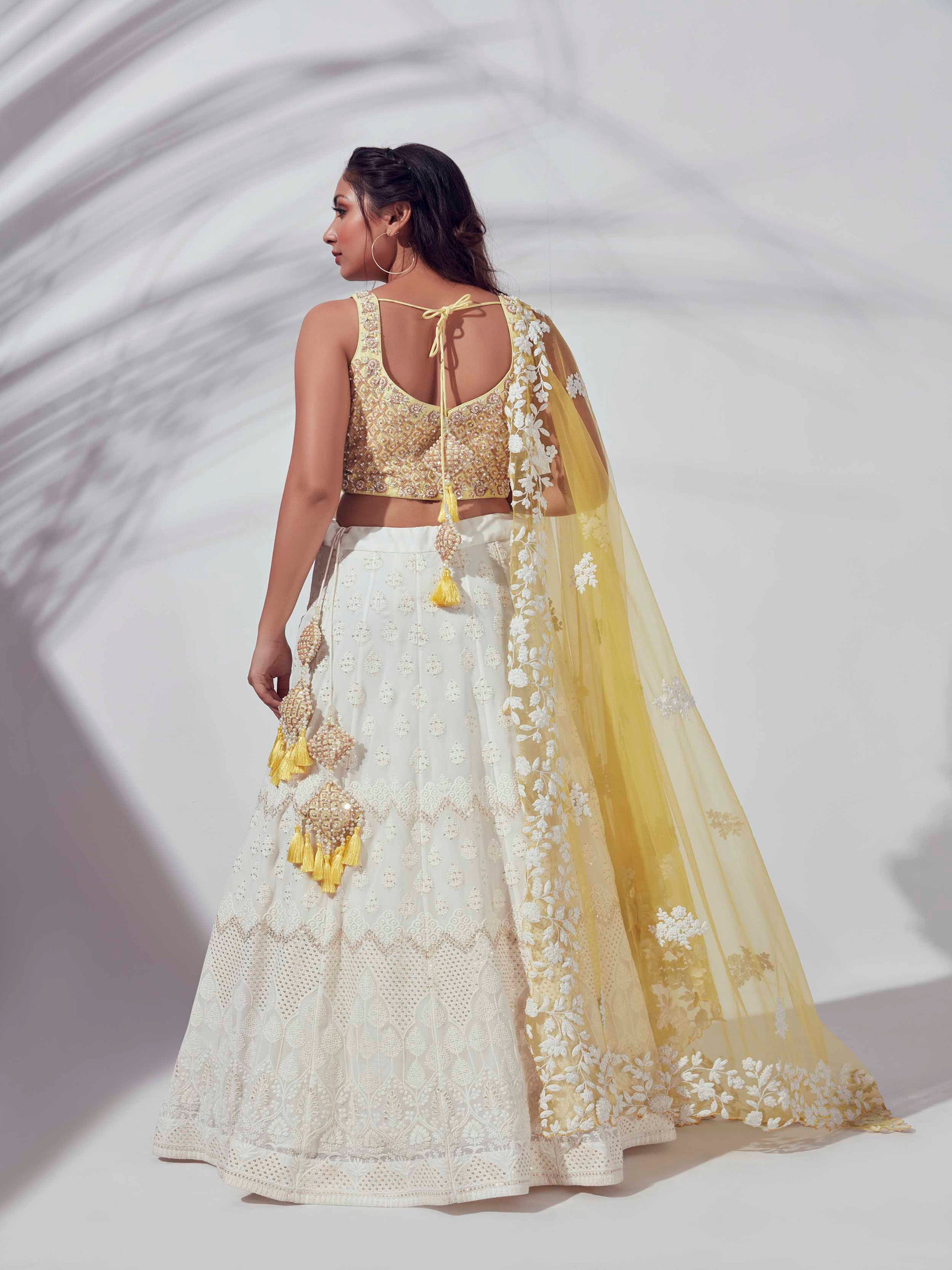 Ivory Lehenga Paired With Blouse And Dupatta image 1