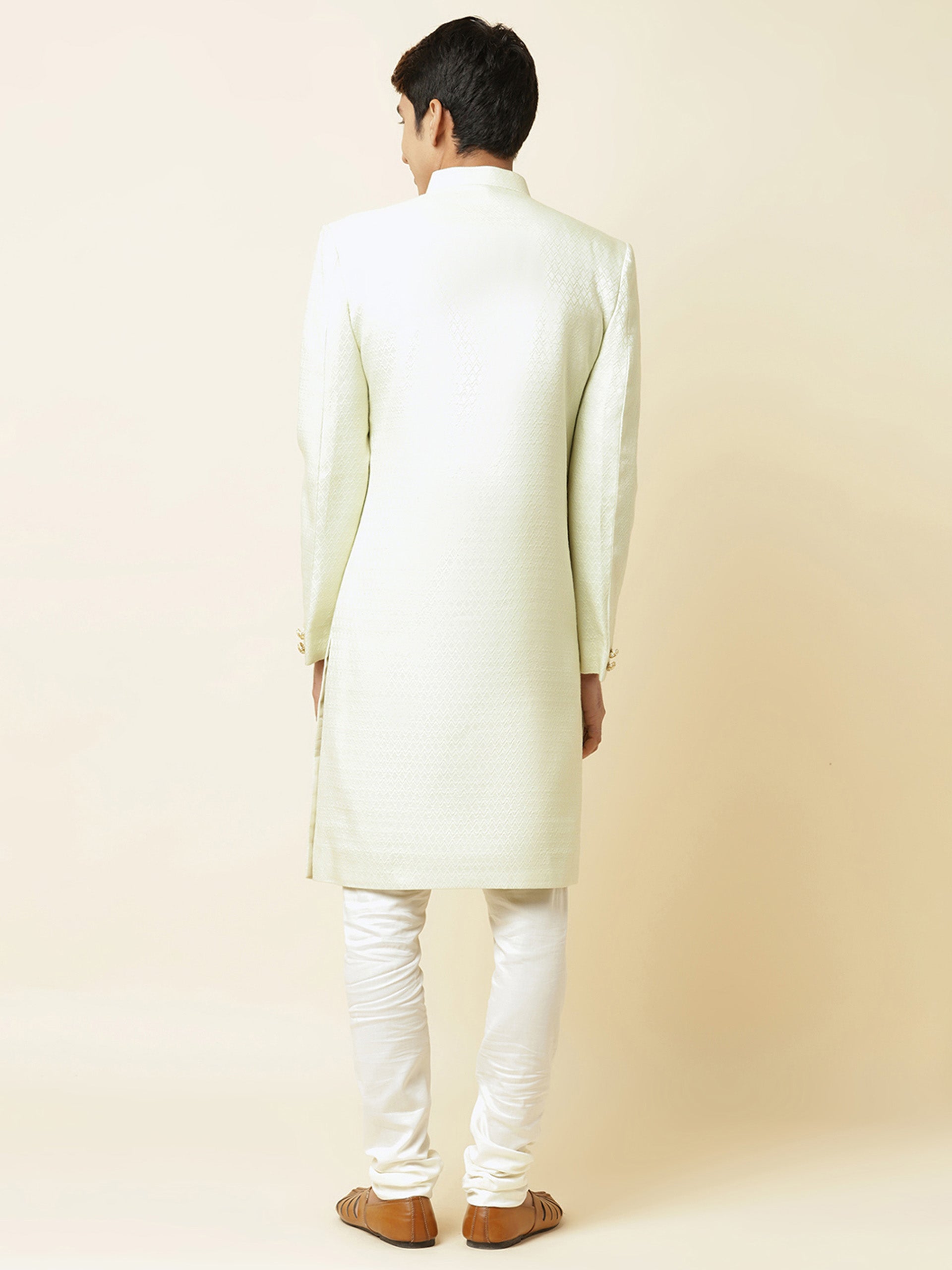 Mint Green Sherwani Set image 3