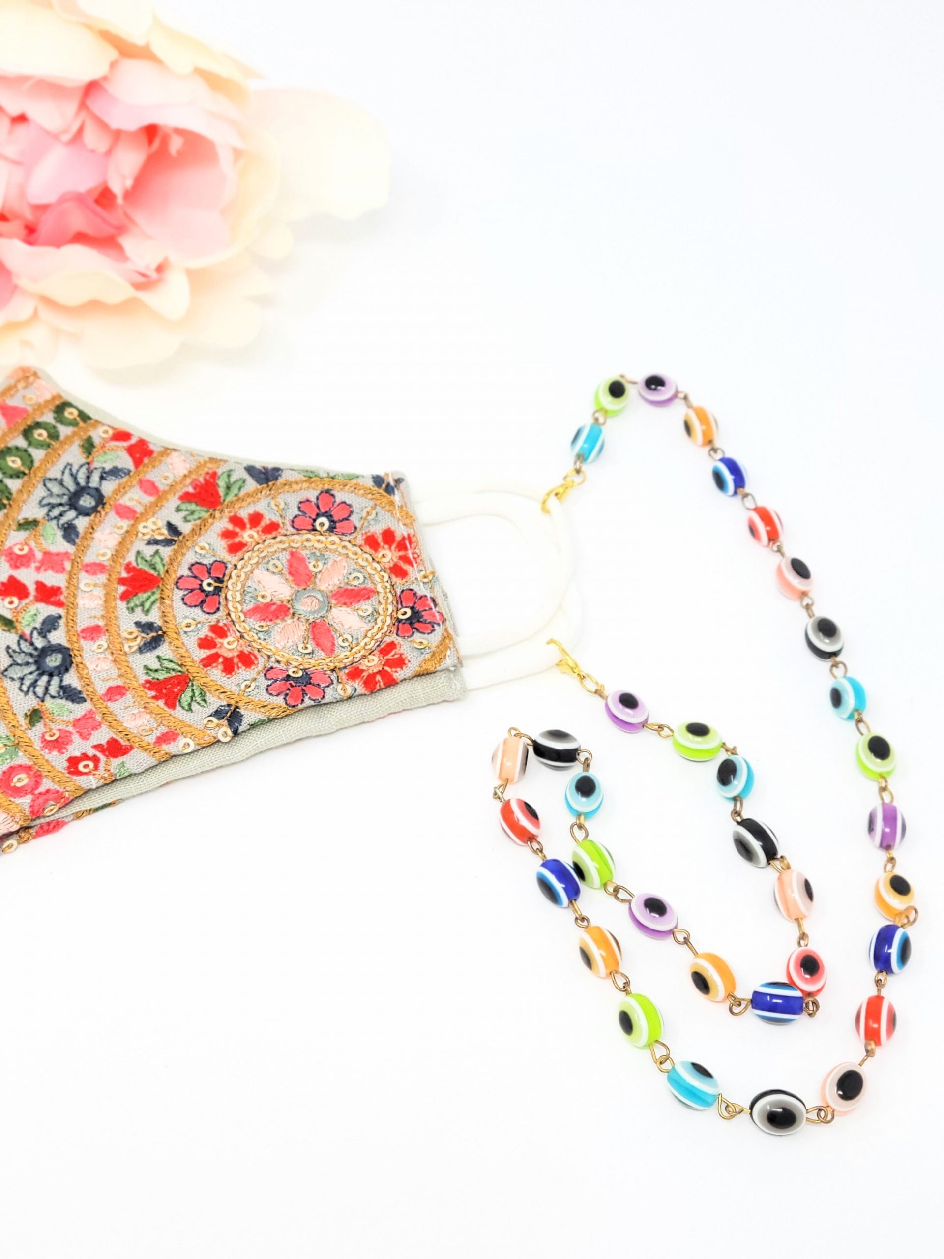 Multicolor Evil Eye Mask Chain image 1