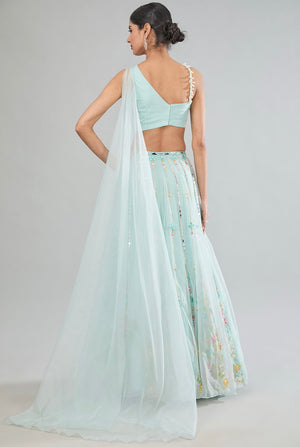 Hand painted lehenga set image 3