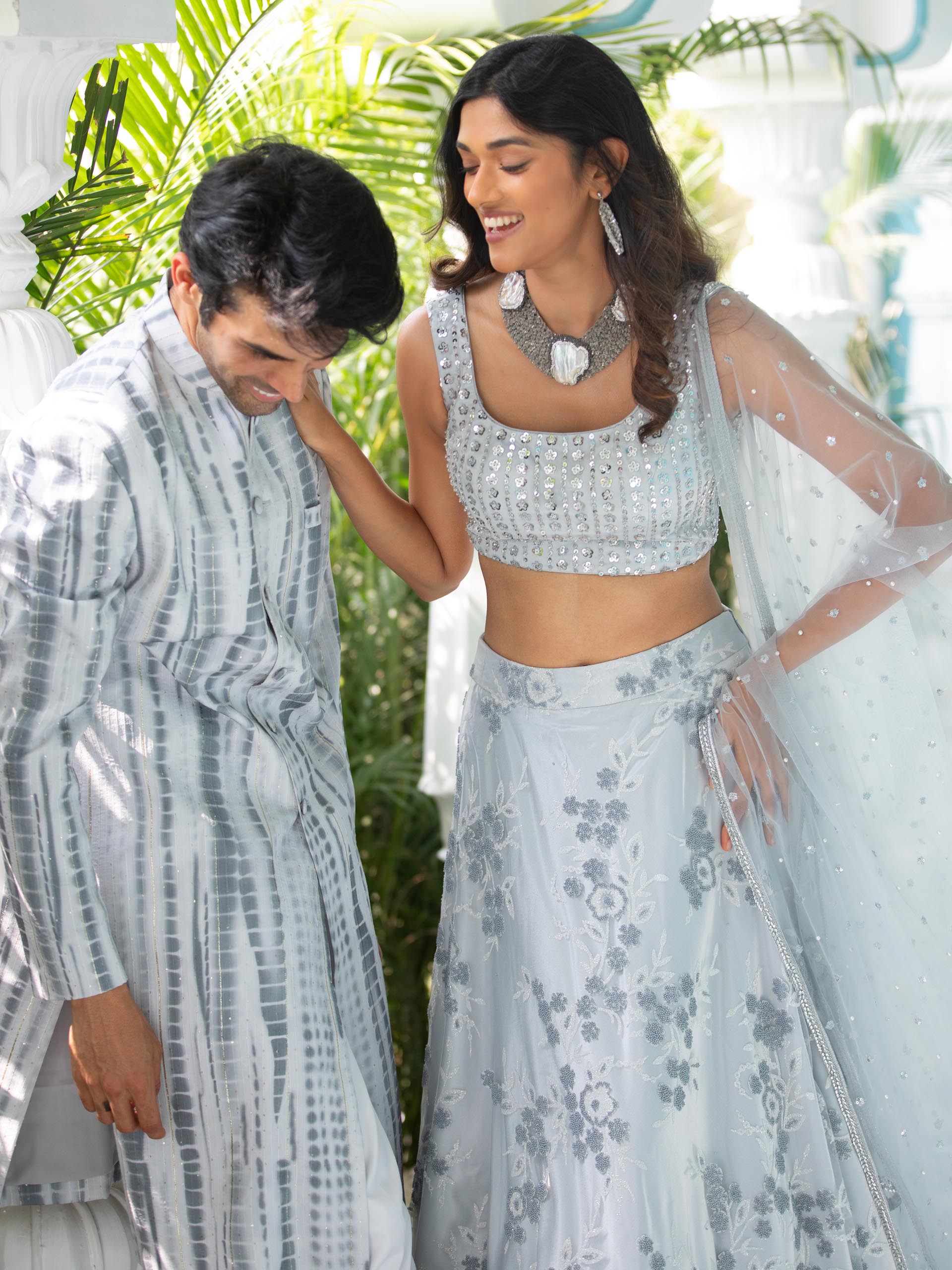 Grey Sherwani Set image 2