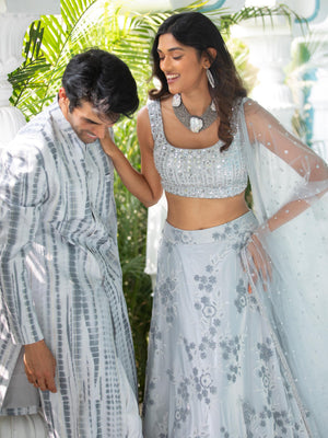 Grey Sherwani Set image 2