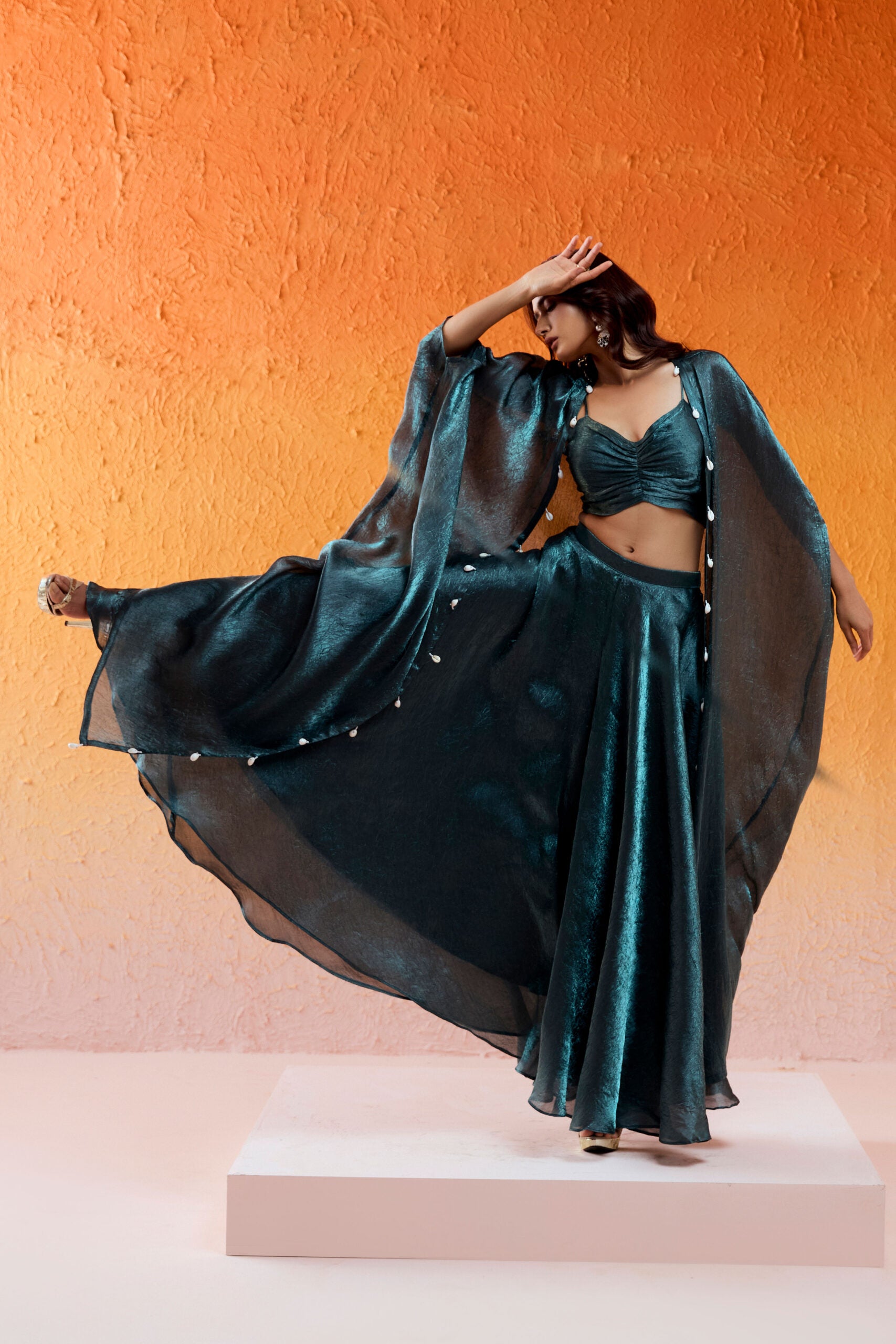 Metallic Teal Blue Co-od Set image 5