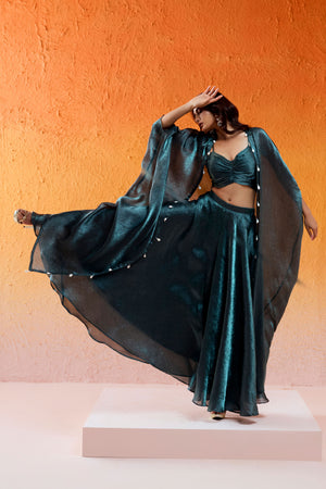 Metallic Teal Blue Co-od Set image 5