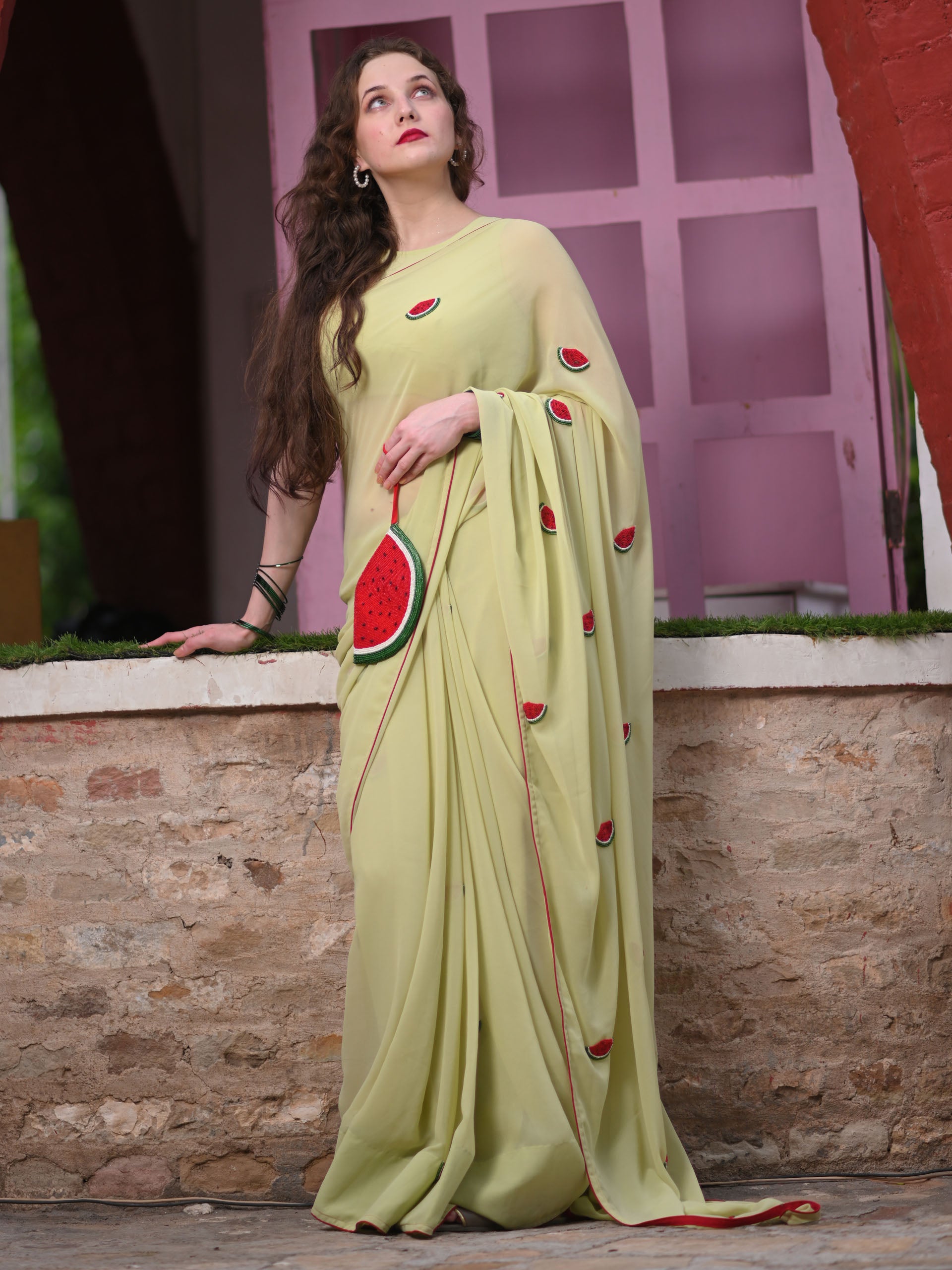 Watermelon Saree Set image 0