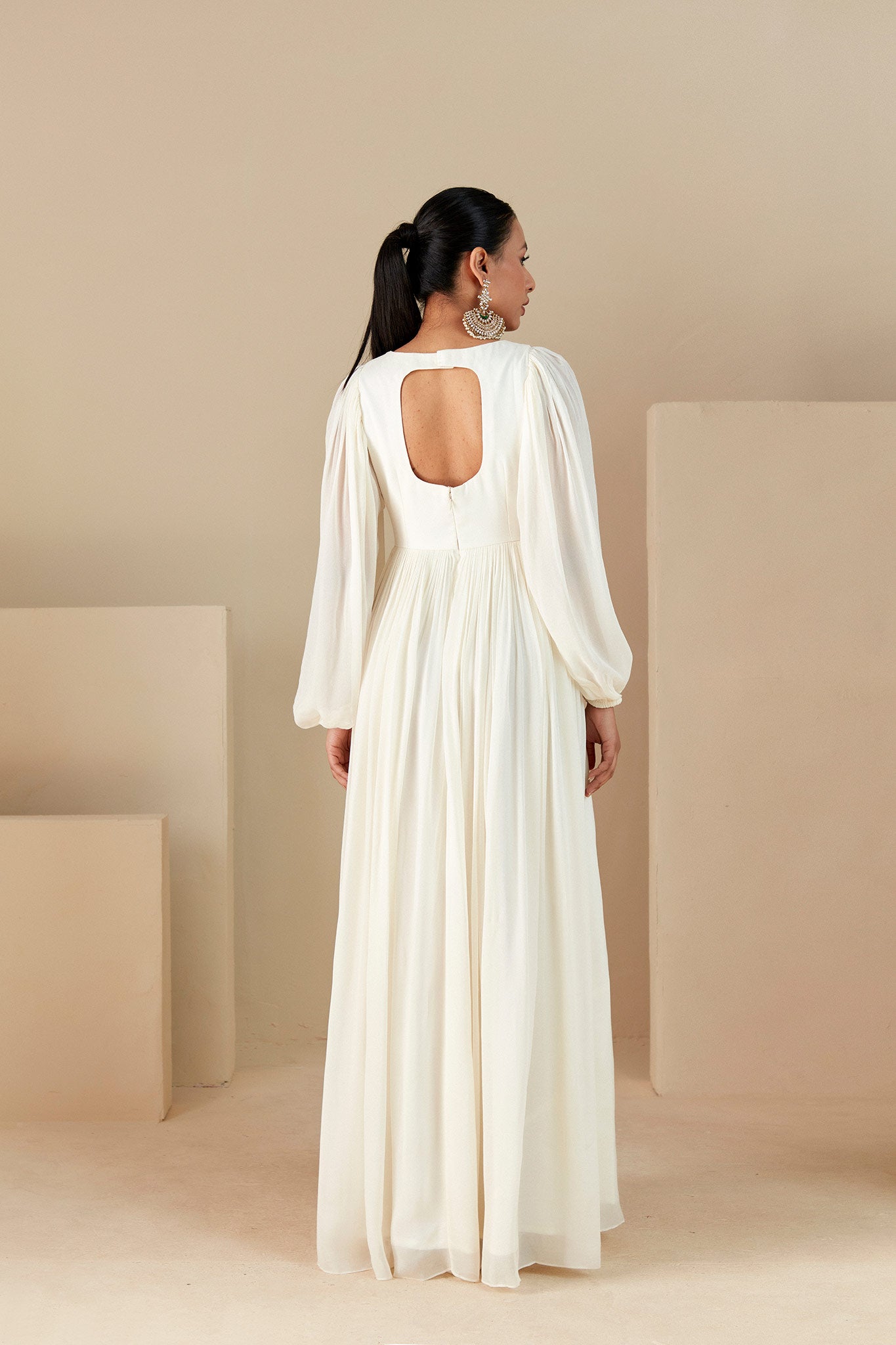 Ivory Mirage Asymmetric Dress image 4