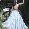 White and Peach Lehenga Set image 0