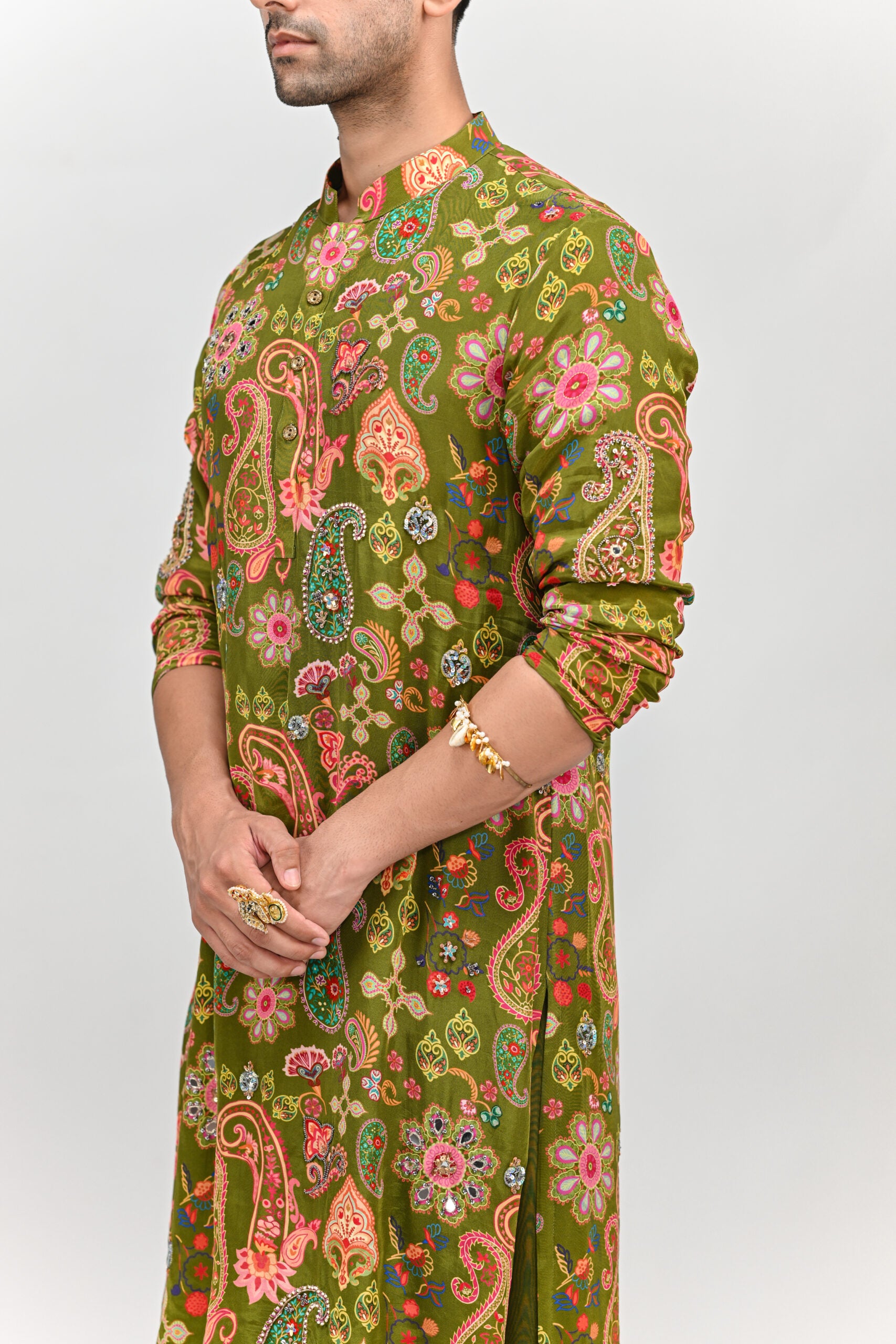Olive Highlighted  Paired with Cowl Pants image 2