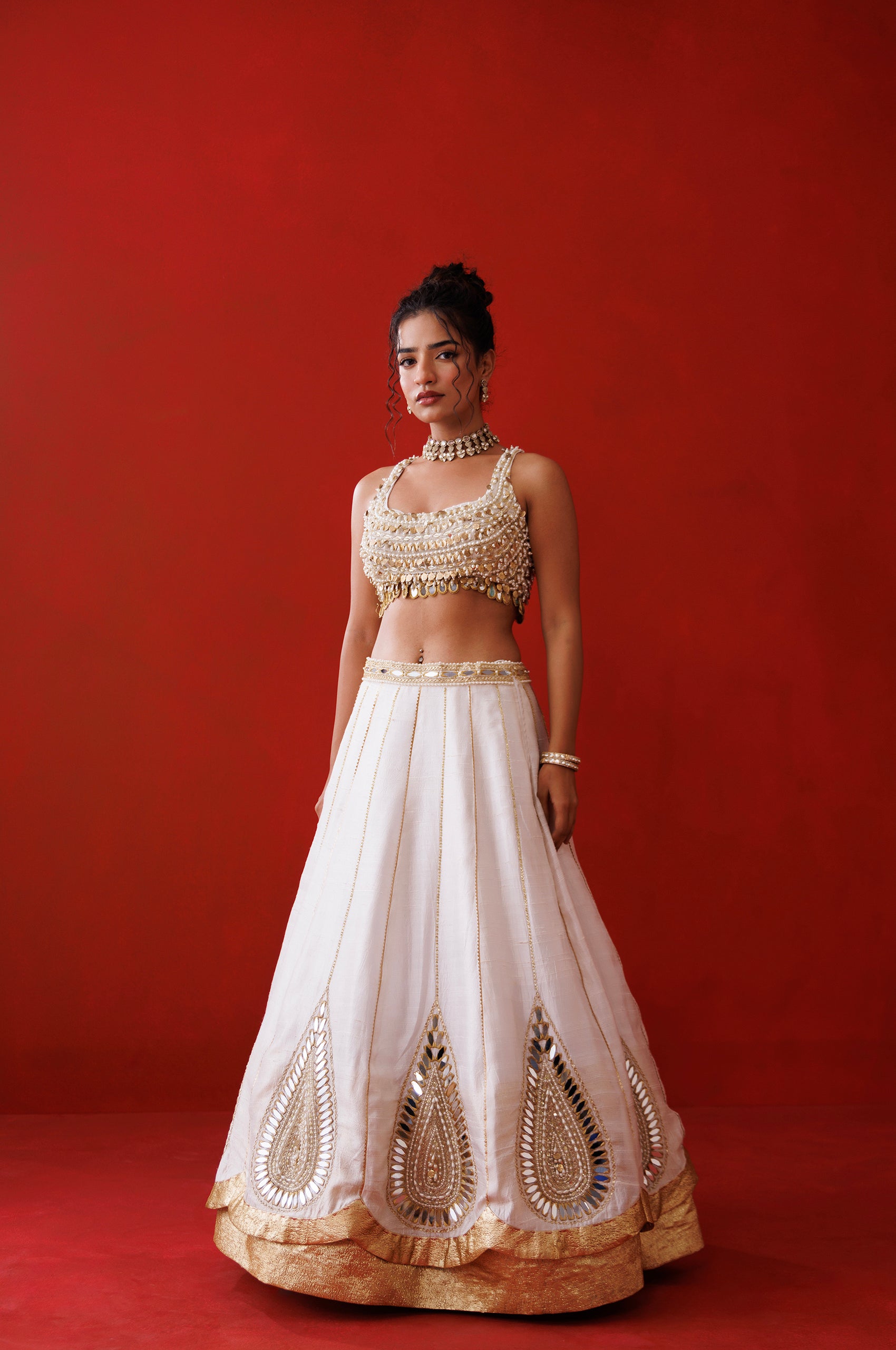 Ivory Mirror Gaze Lehenga Set - S image