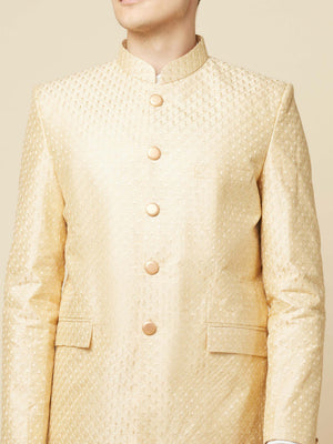 Nude Jacquard Jodhpuri Jacket image 7