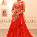 Georgette crepe lehenga image 0