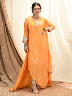 Mango Bandhni Kurta and Cape Set image 1