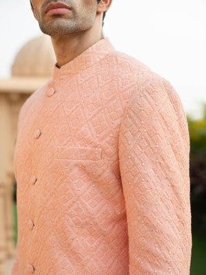 Peach Sherwani Set image 2