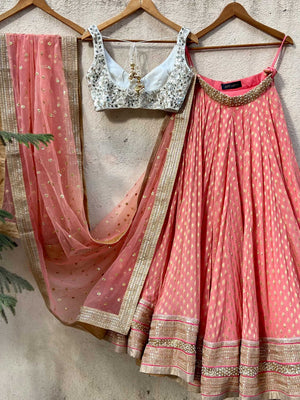 Coral Ivory Mirror Lehenga Set image 3
