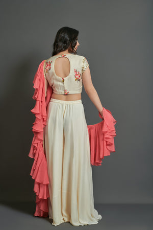 Beige Cream Palazzo Set image 1