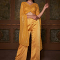 Yellow Butterfly Drape Top Set image 0