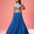Cobalt Blue Georgette Lehenga Set image 0