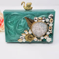 Green Resin Swan Clutch image 0