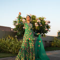 Elevated Pine Green Gharara Set image 0