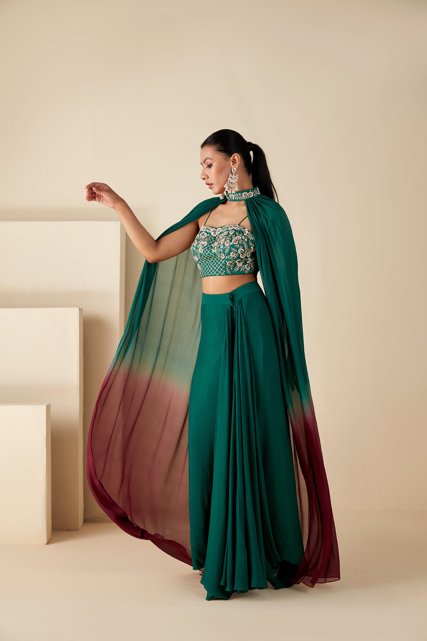 Ombre Cape Skirt Ensemble image 4