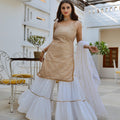White and Gold Sharara Set image 0