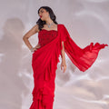 Scarlett Ruffle Saree Set with Corset image 0