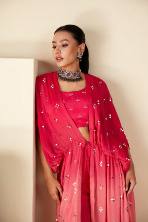 Ombre Kaftan Jacket Pants Set image 1