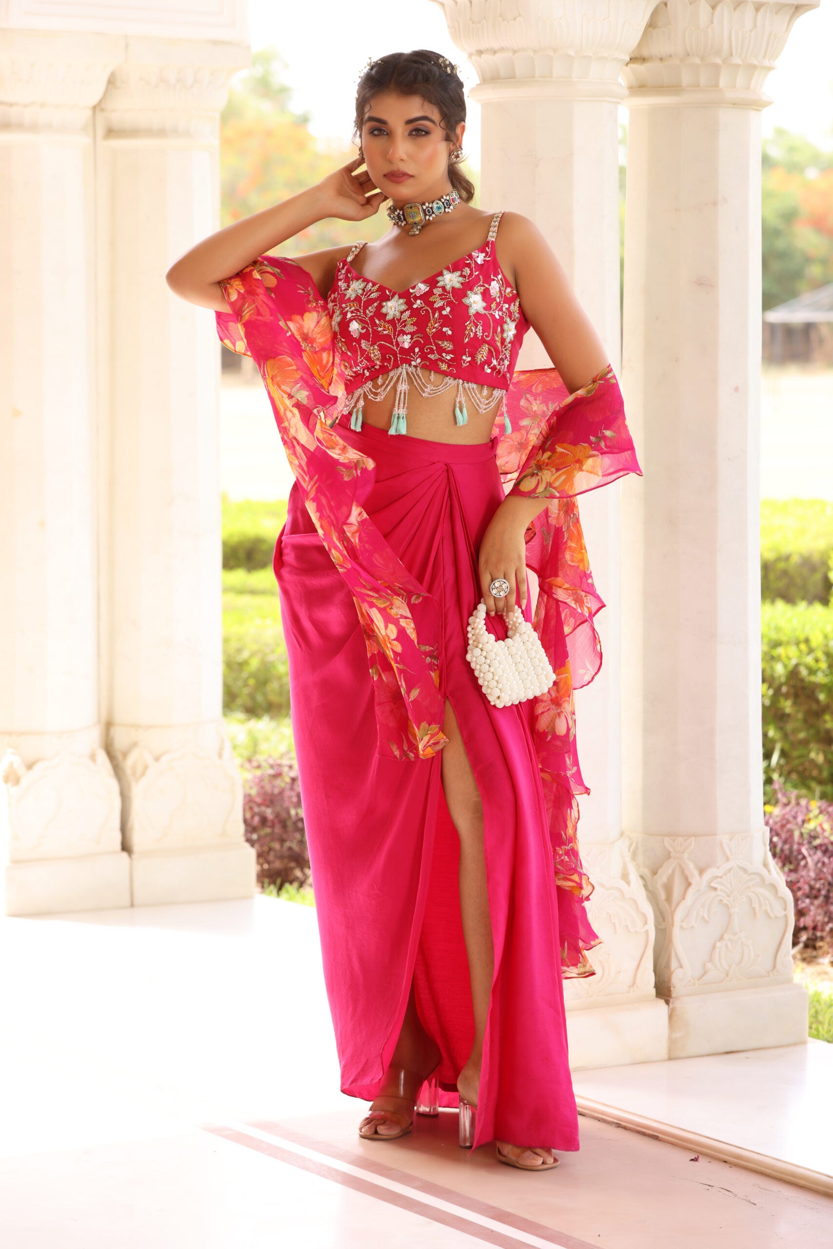 Drape Skirt in Satin image 8
