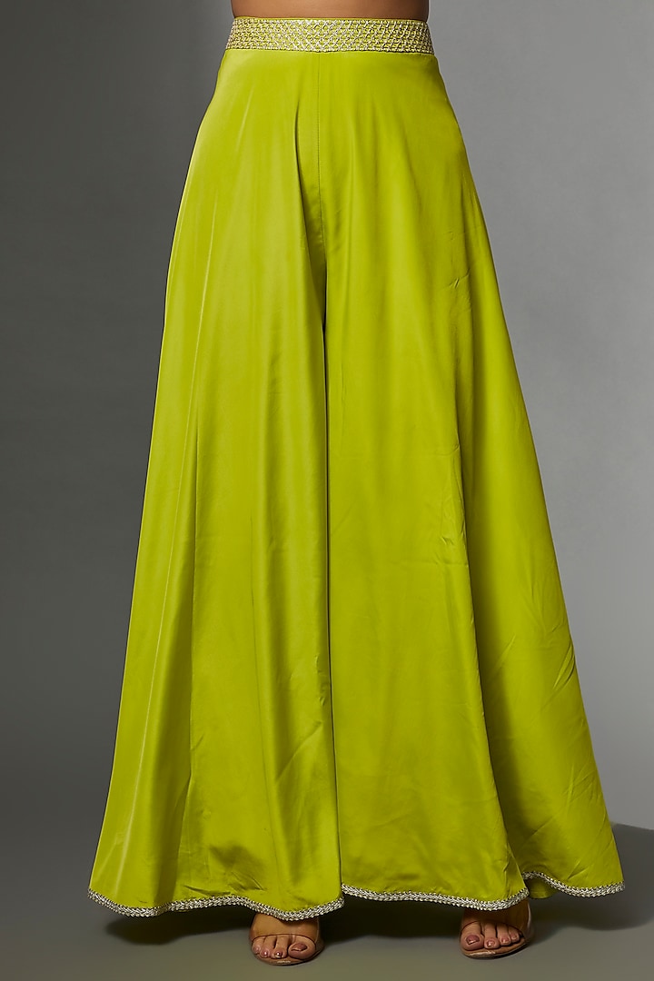 Lime Green Crepe Sharara Set image 2