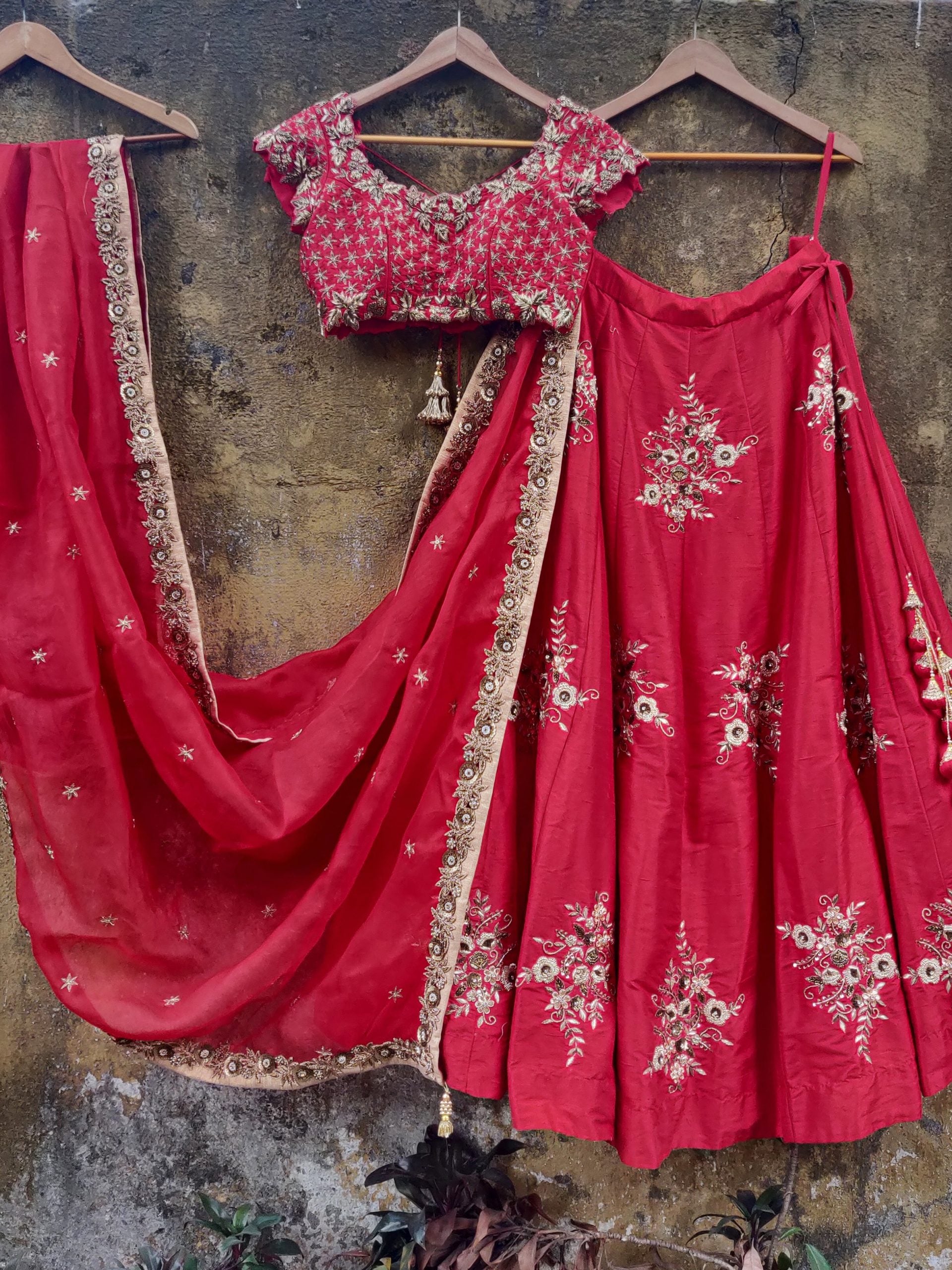 Red Bridal Lehenga Set - M image