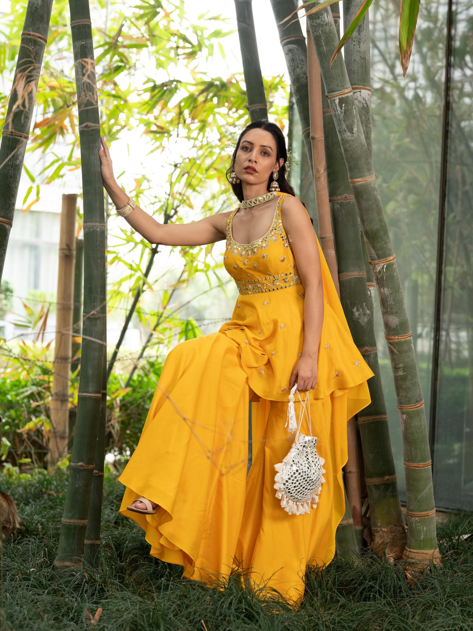Yellow Aabira Sharara Set image 2