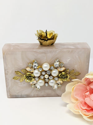 Rose Crown Marble Clutch image 3
