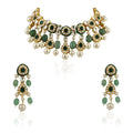 Green Meenakari Necklace Set image 0