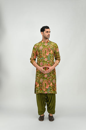 Olive Highlighted  Paired with Cowl Pants - XL image