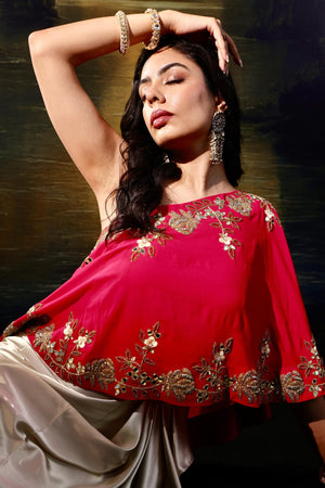 Gulaab Cape and Draped Skirt Set image 1
