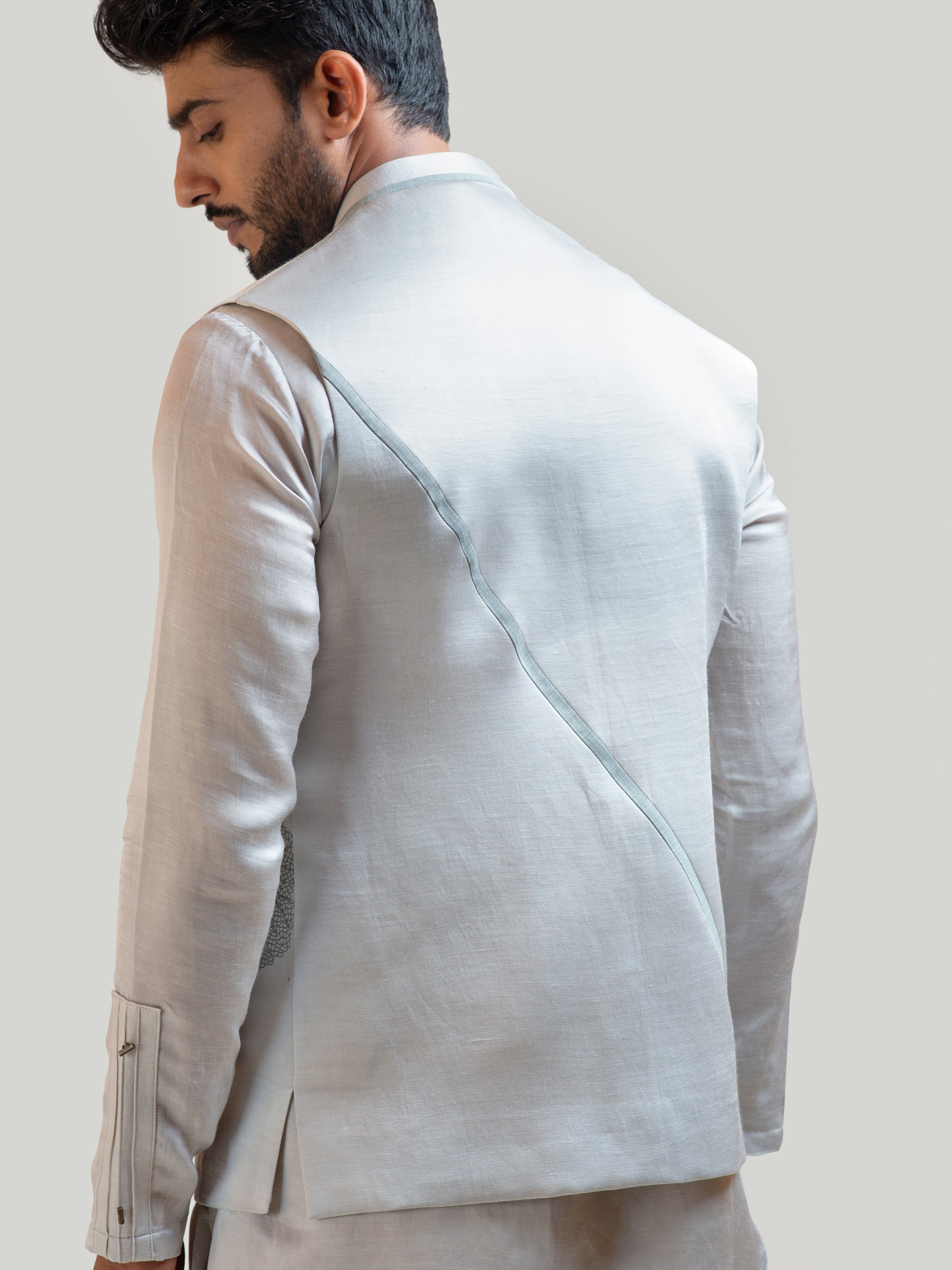 Gray Maple Leaf Nehru Jacket image 2