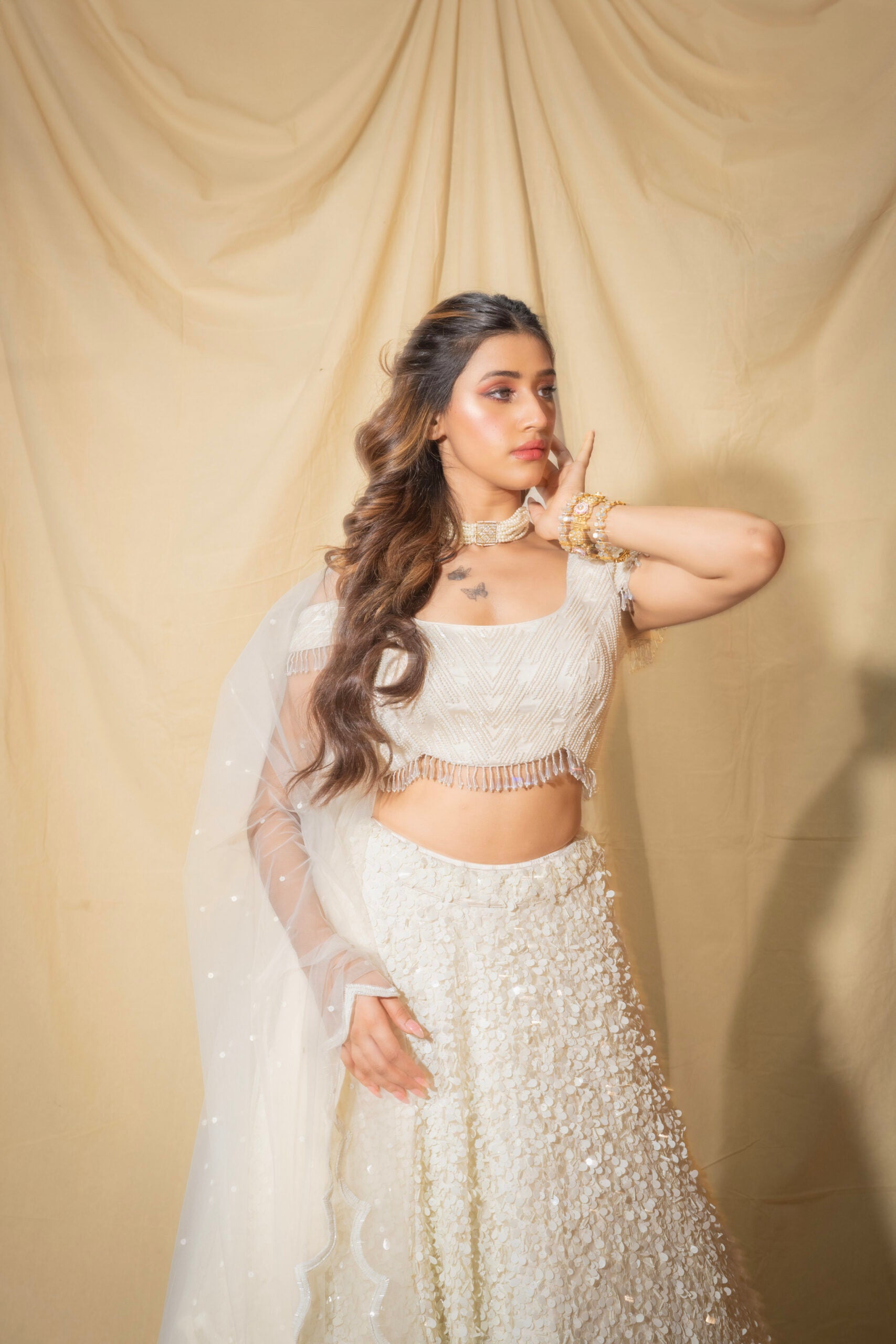 Offwhite Glam Lehenga Set image 1