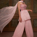 Pink Floral Short Anarkali Set image 0