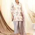 Lavender Grey Kurta and Dhoti Set image 0